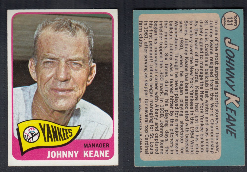 1965 O-PEE-CHEE BASEBALL CARD #131 J. KEANE photo