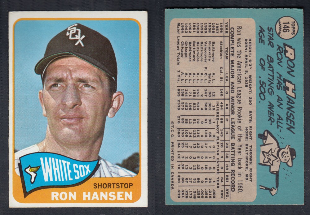 1965 O-PEE-CHEE BASEBALL CARD #146 R. HANSEN photo