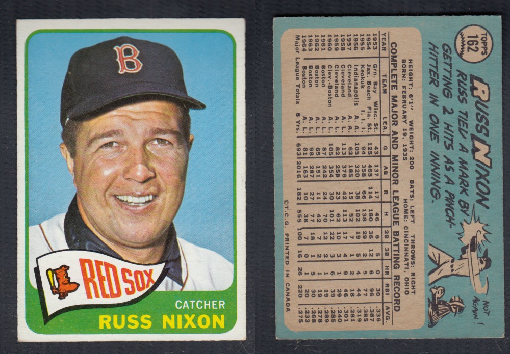 1965 O-PEE-CHEE BASEBALL CARD #162 R. NIXON photo