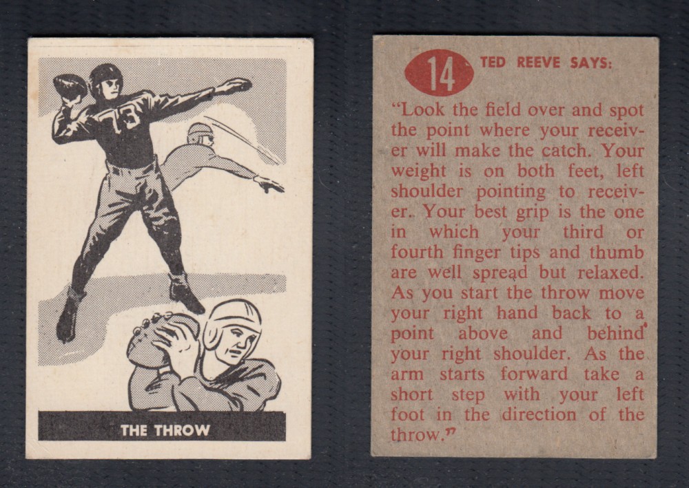 1952 CFL PARKHURST FOOTBALL CARD #14 THE THROW photo