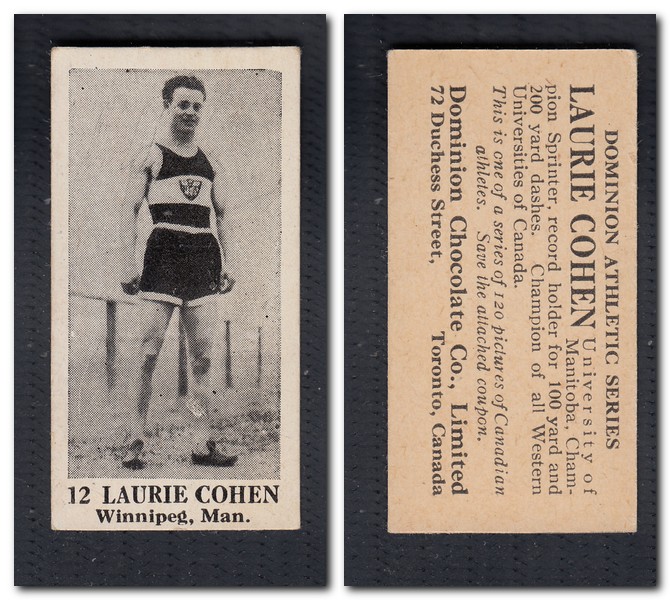 1925 V31 DOMINION CHOCOLATE #12 L. COHEN SPRINTER CARD photo