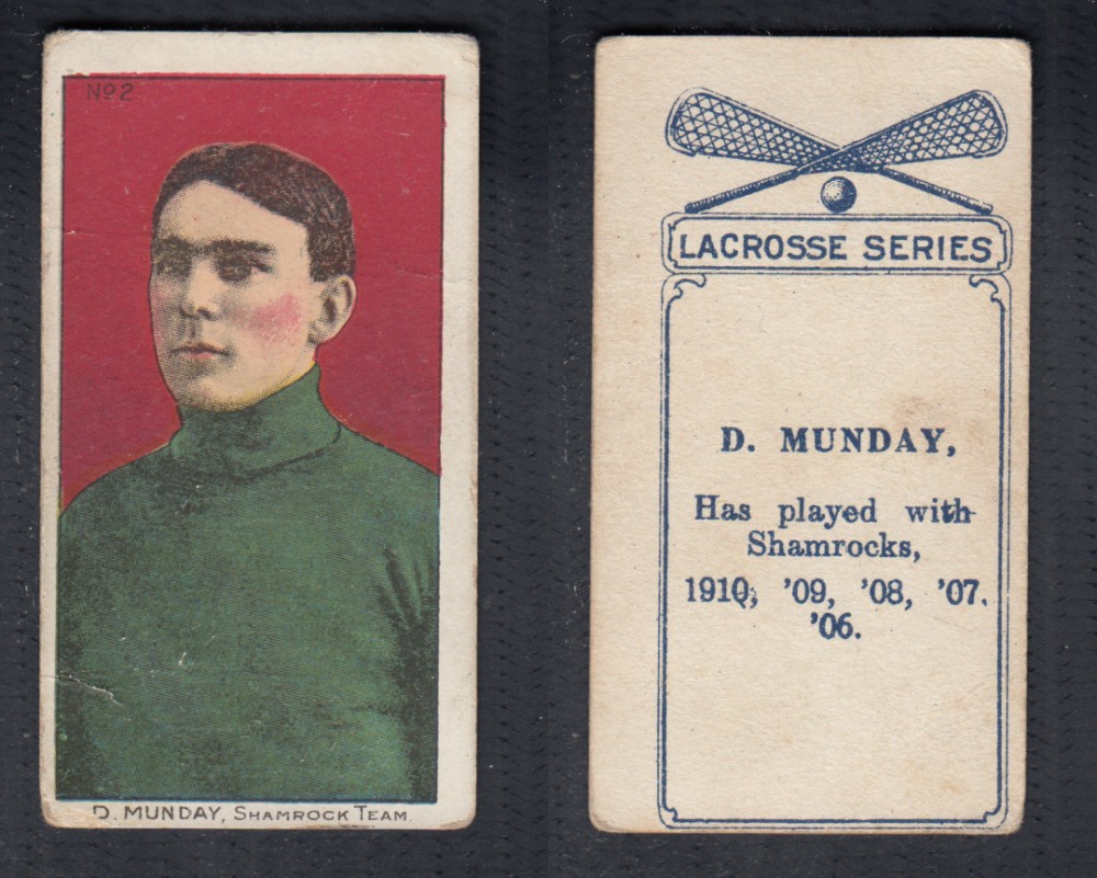 1910-11 C60 LACROSSE CARD #2 D. MUNDAY photo