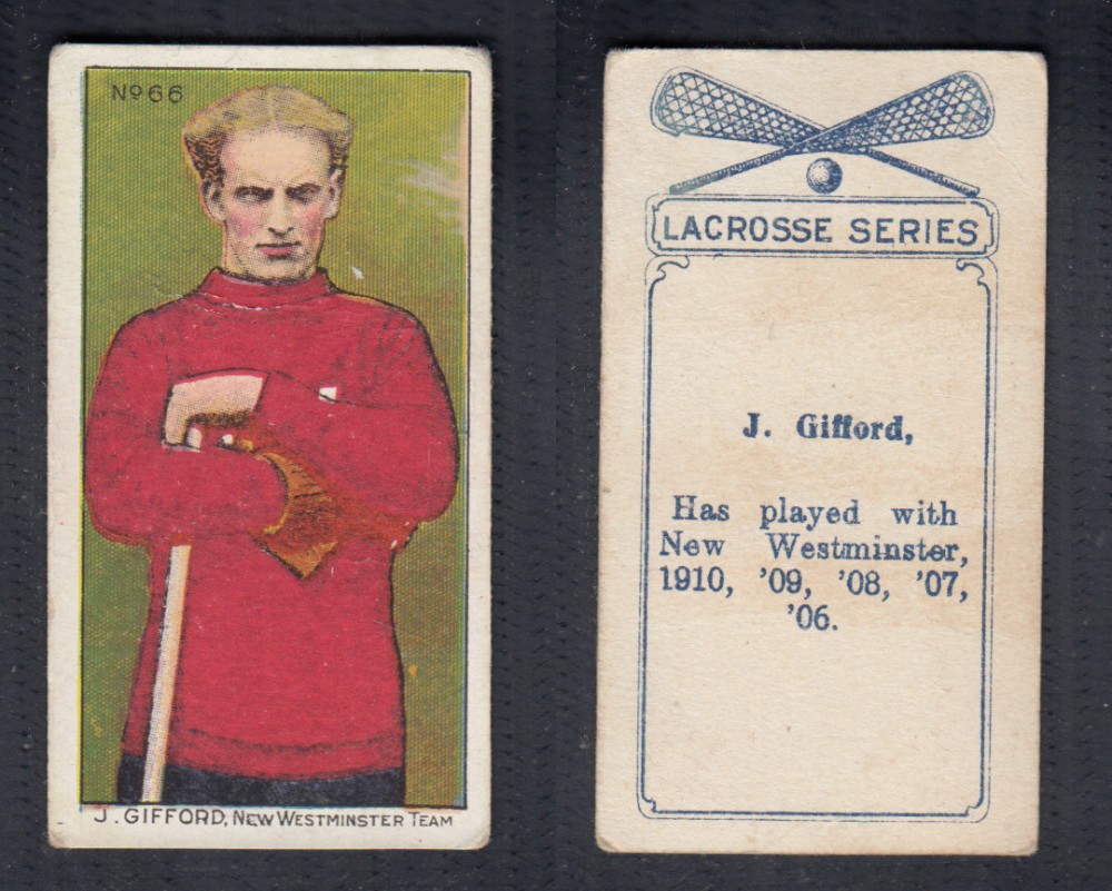 1910-11 C60 LACROSSE CARD #66 J. GIFFORD photo