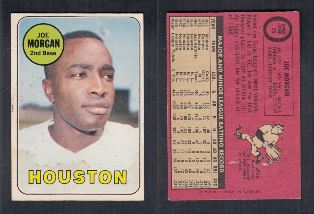 1969 O-PEE-CHEE BASEBALL CARD #35 J. MORGAN photo