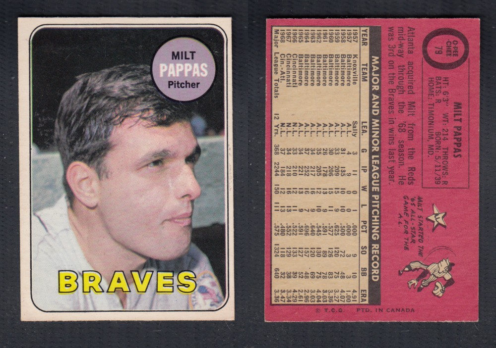 1969 O-PEE-CHEE BASEBALL CARD #79 M. PAPPAS photo