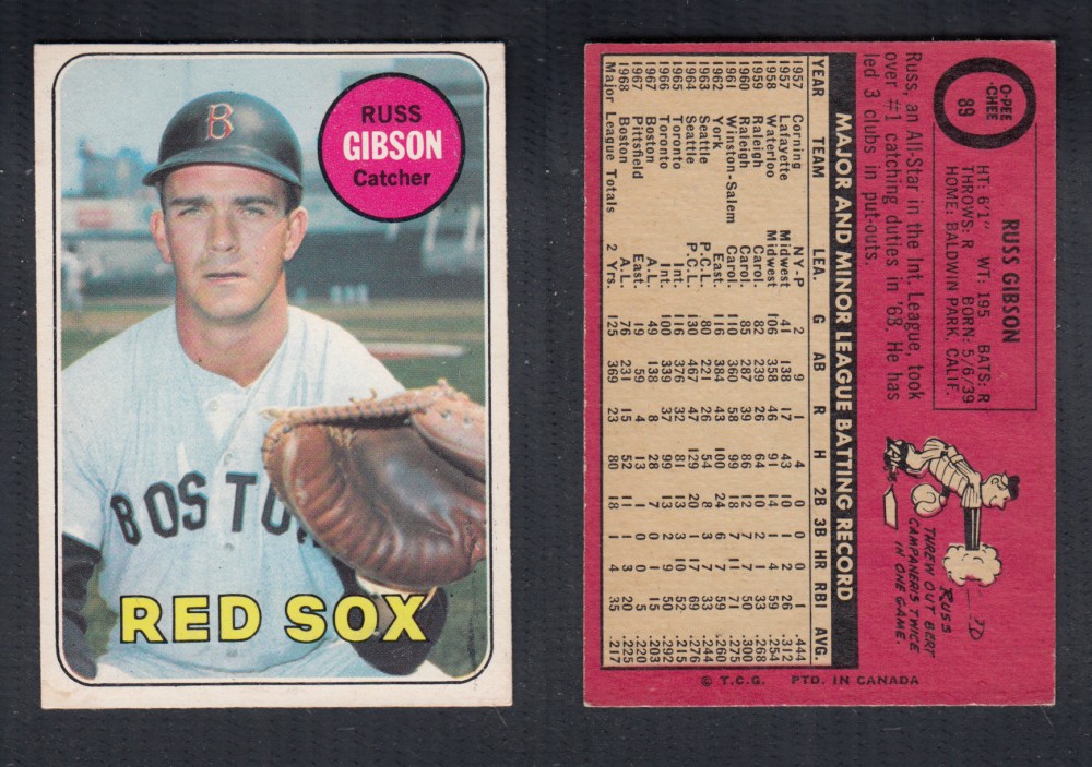 1969 O-PEE-CHEE BASEBALL CARD #89 R. GIBSON photo