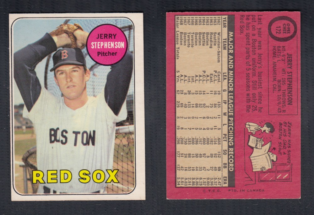 1969 O-PEE-CHEE BASEBALL CARD #172 J. STEPHENSON photo