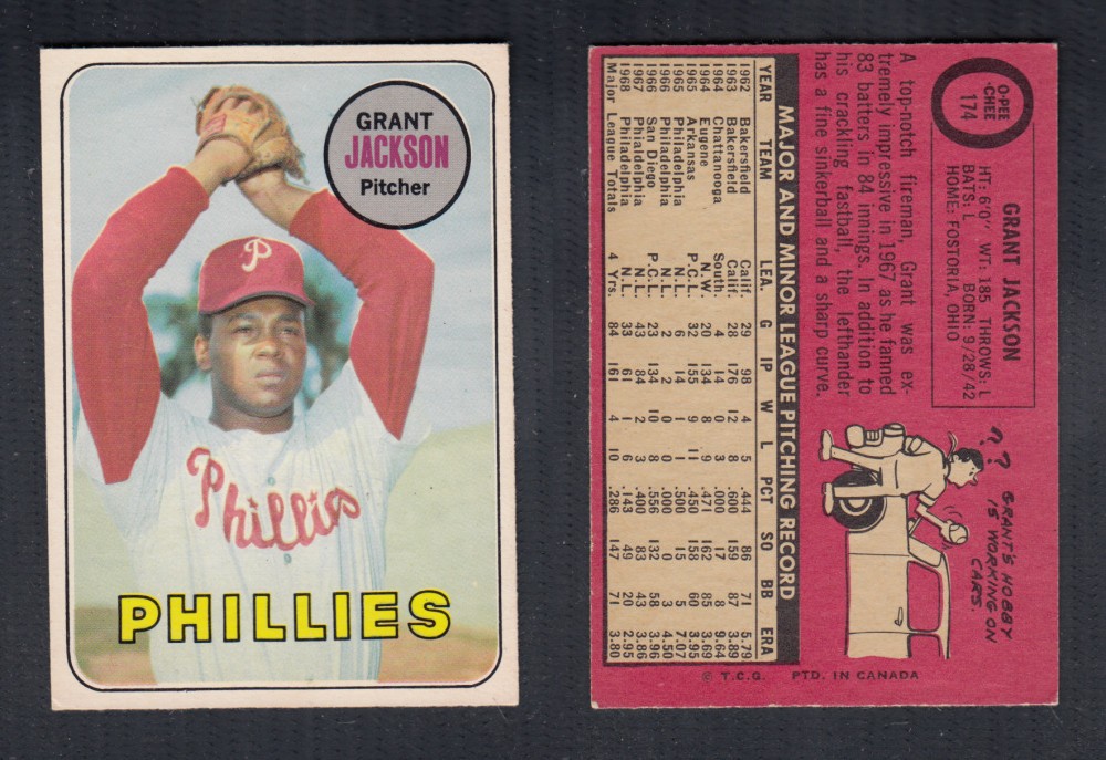 1969 O-PEE-CHEE BASEBALL CARD #174 G. JACKSON photo