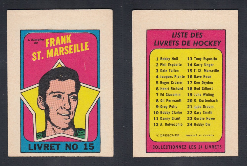 1971-72 O-PEE-CHEE STORY BOOKLET FRENCH #15 F. ST. MARSEILLE photo