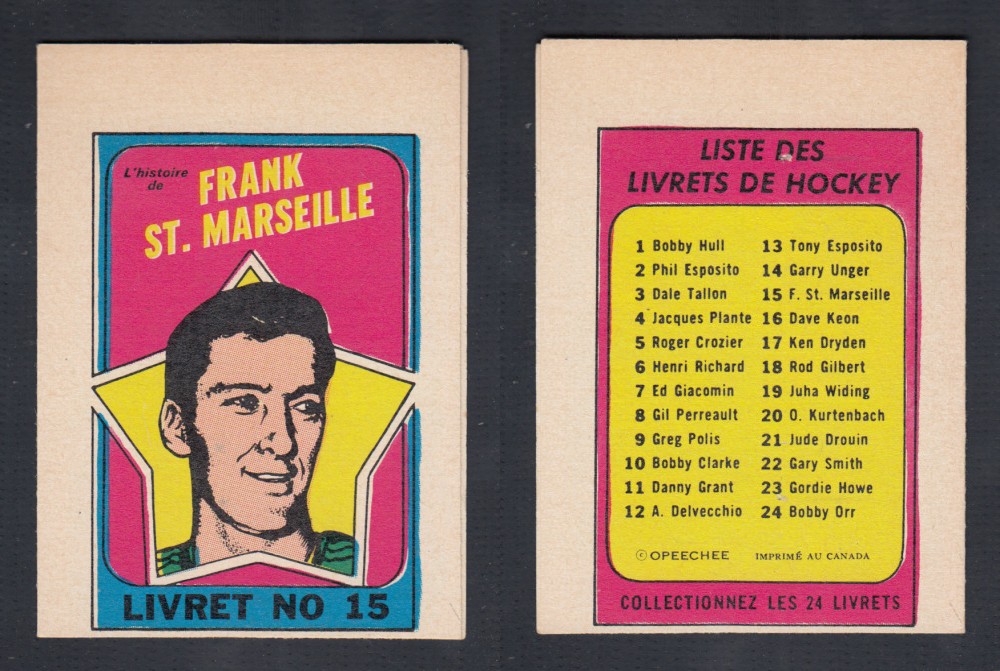 1971-72 O-PEE-CHEE STORY BOOKLET FRENCH #15 F. ST. MARSEILLE photo