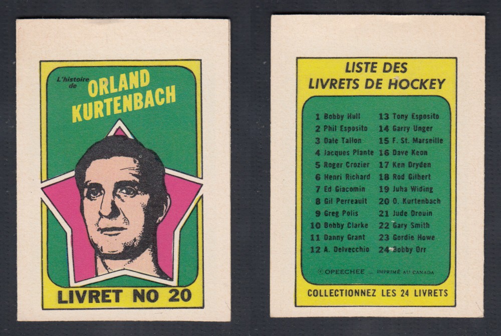 1971-72 O-PEE-CHEE STORY BOOKLET FRENCH #20 O. KURTENBACH photo