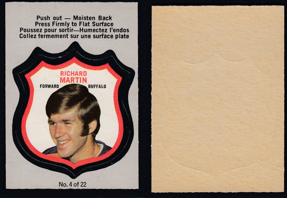 1972-73 O-PEE-CHEE PLAYER CREST #4 R. MARTIN photo