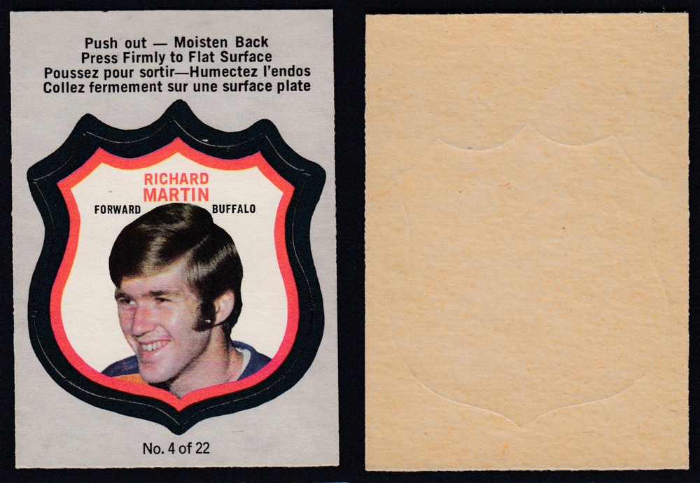 1972-73 O-PEE-CHEE PLAYER CREST #4 R. MARTIN photo