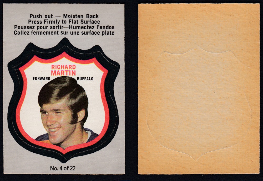 1972-73 O-PEE-CHEE PLAYER CREST #4 R. MARTIN photo