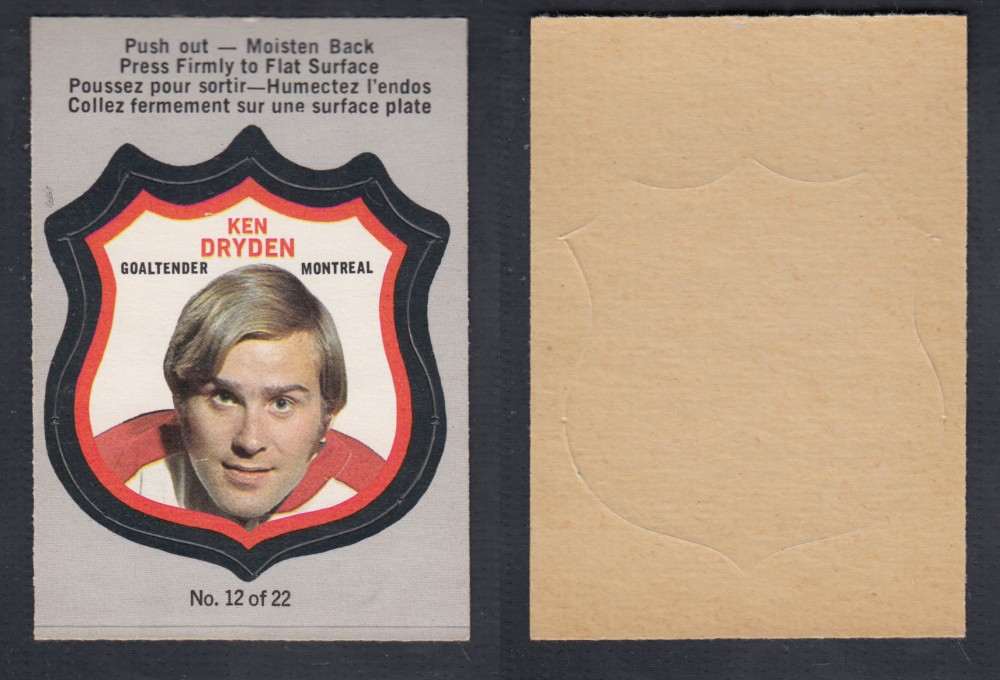 1972-73 O-PEE-CHEE PLAYER CREST #12 K. DRYDEN photo