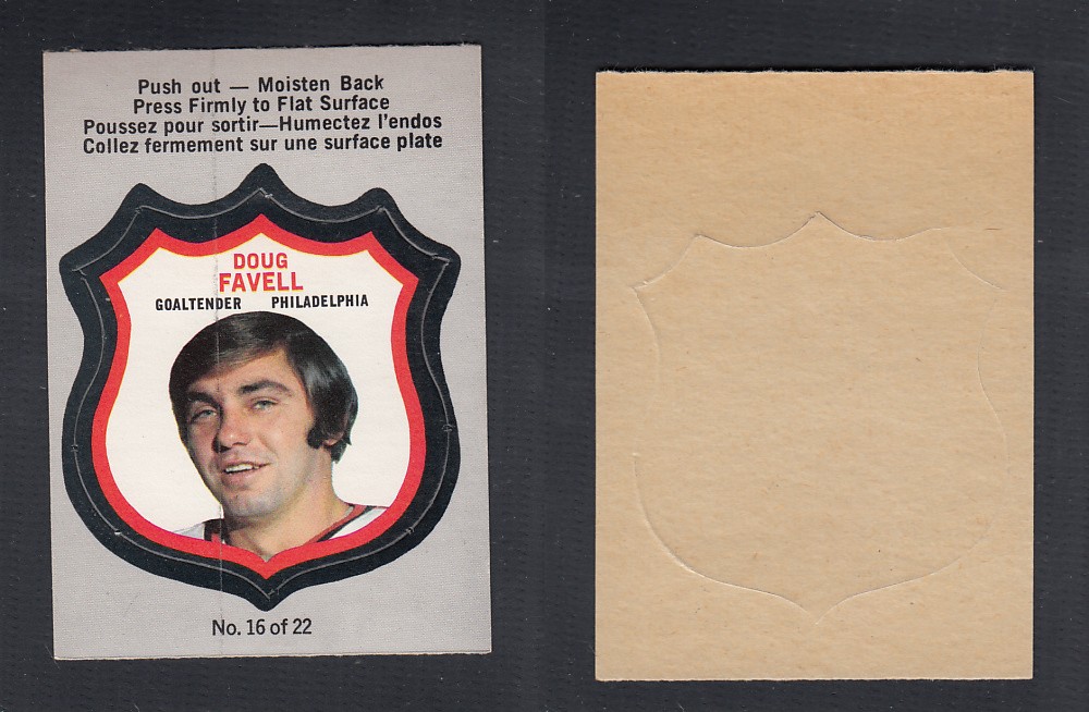 1972-73 O-PEE-CHEE PLAYER CREST #16 D. FAVELL photo