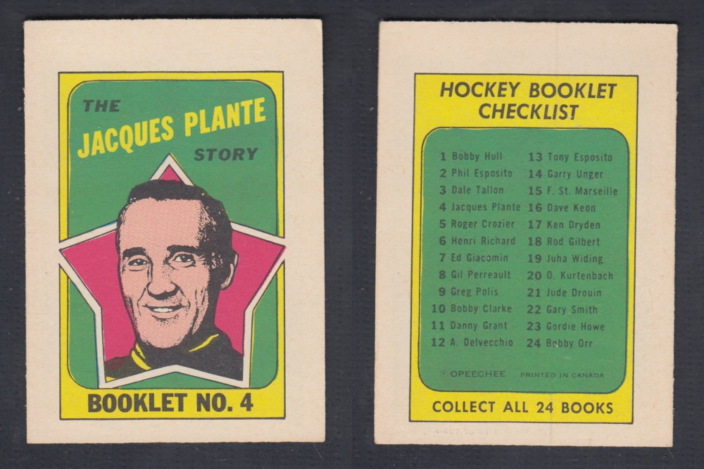 1971-72 O-PEE-CHEE STORY BOOKLET #4 J. PLANTE photo