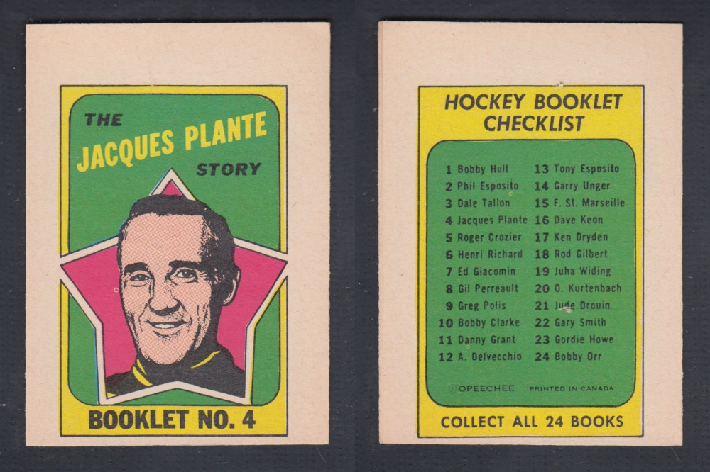 1971-72 O-PEE-CHEE STORY BOOKLET #4 J. PLANTE photo