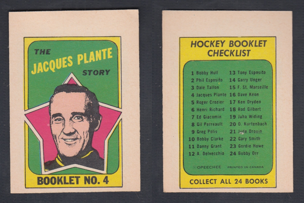 1971-72 O-PEE-CHEE STORY BOOKLET #4 J. PLANTE photo