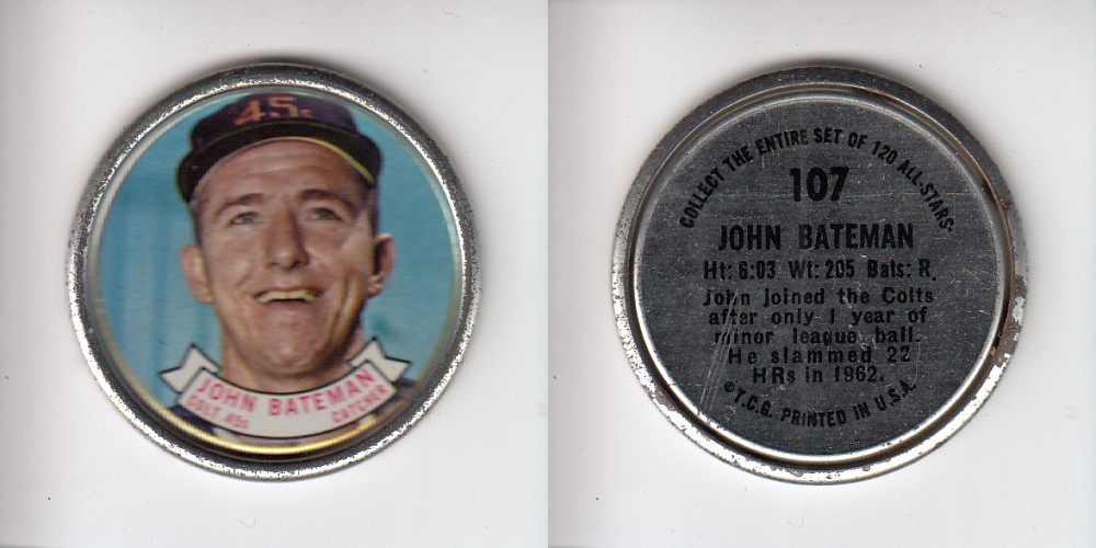 1964 TOPPS BASEBALL COIN #107 J. BATEMAN photo