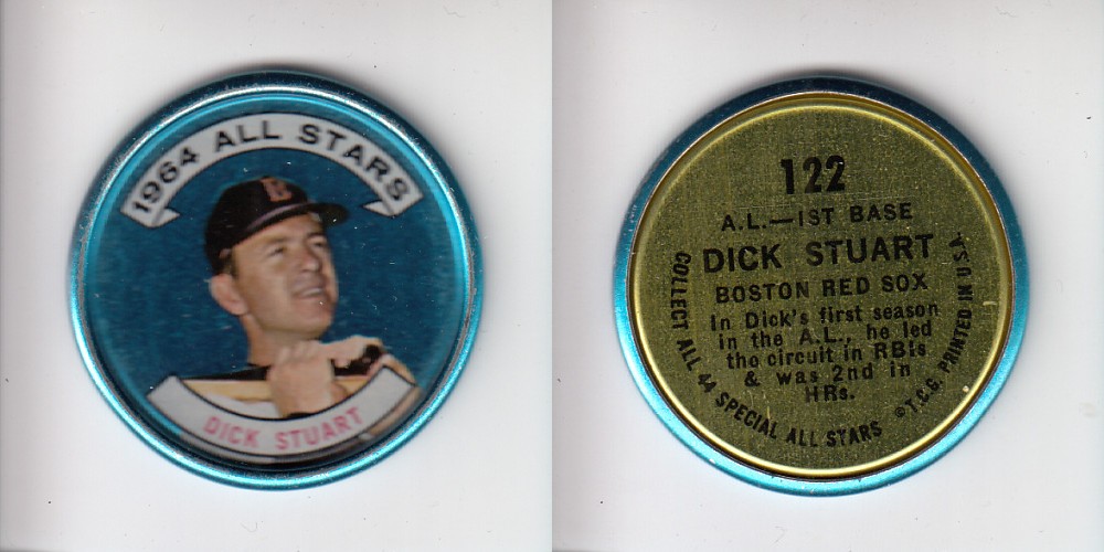 1964 TOPPS BASEBALL COIN #122 D. STUART photo