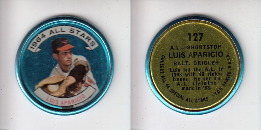 1964 TOPPS BASEBALL COIN #127 L. APARICIO photo