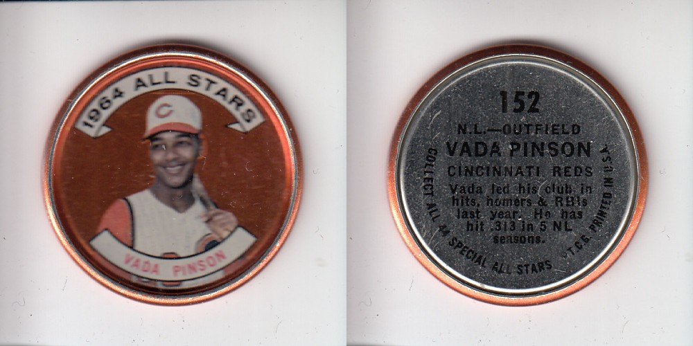 1964 TOPPS BASEBALL COIN #152 V. PINSON photo