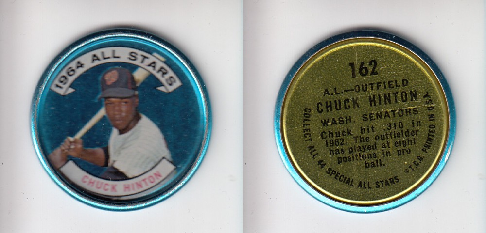 1964 TOPPS BASEBALL COIN #162 C. HINTON photo