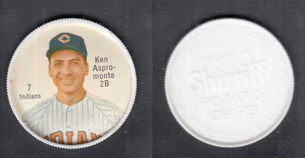 1962 SHIRRIFF BASEBALL COIN #7 K. ASPROMONTE photo