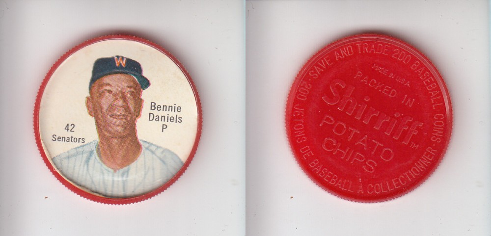 1962 SHIRRIFF BASEBALL COIN #42 B. DANIELS photo