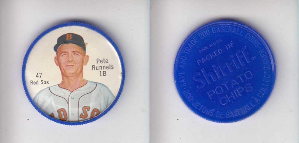 1962 SHIRRIFF BASEBALL COIN #47 P. RUNNELS photo