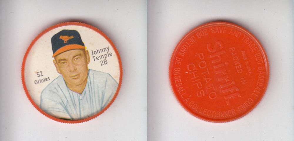 1962 SHIRRIFF BASEBALL COIN #52 J.TEMPLE photo