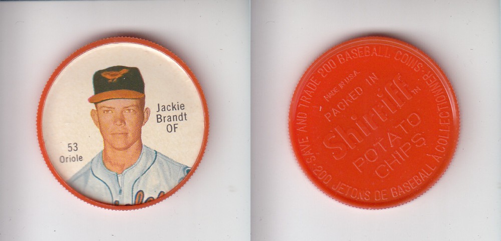 1962 SHIRRIFF BASEBALL COIN #53 J. BRANDT photo