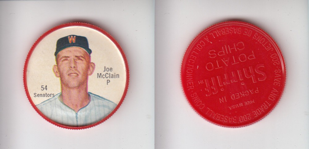 1962 SHIRRIFF BASEBALL COIN #54 J. McCLAIN photo