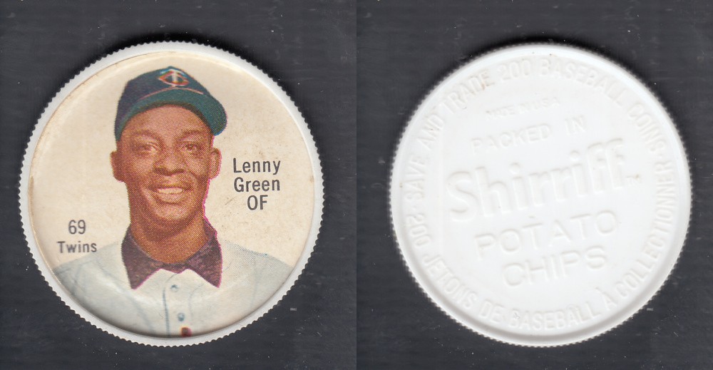 1962 SHIRRIFF BASEBALL COIN #69 L. GREEN photo