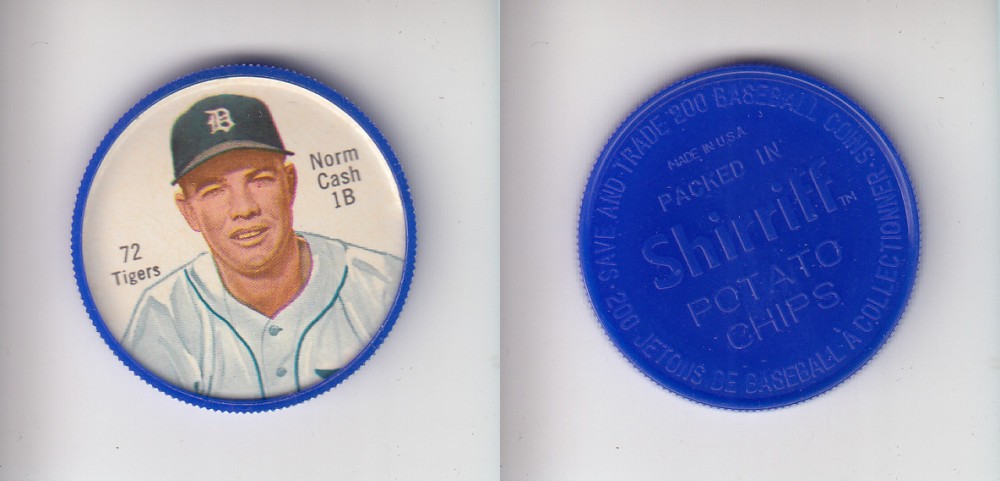 1962 SHIRRIFF BASEBALL COIN #72 N. CASH photo