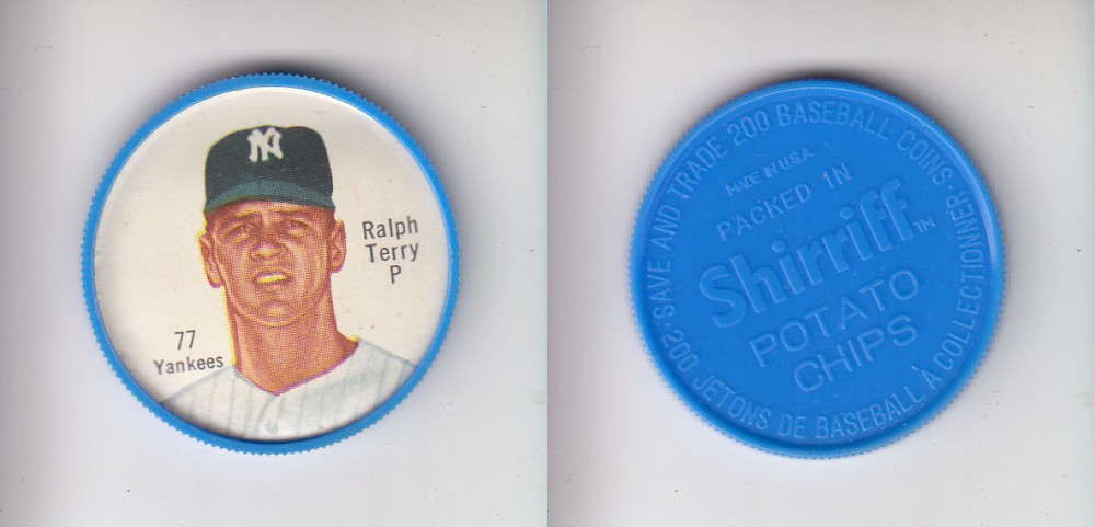 1962 SHIRRIFF BASEBALL COIN #77 R. TERRY photo