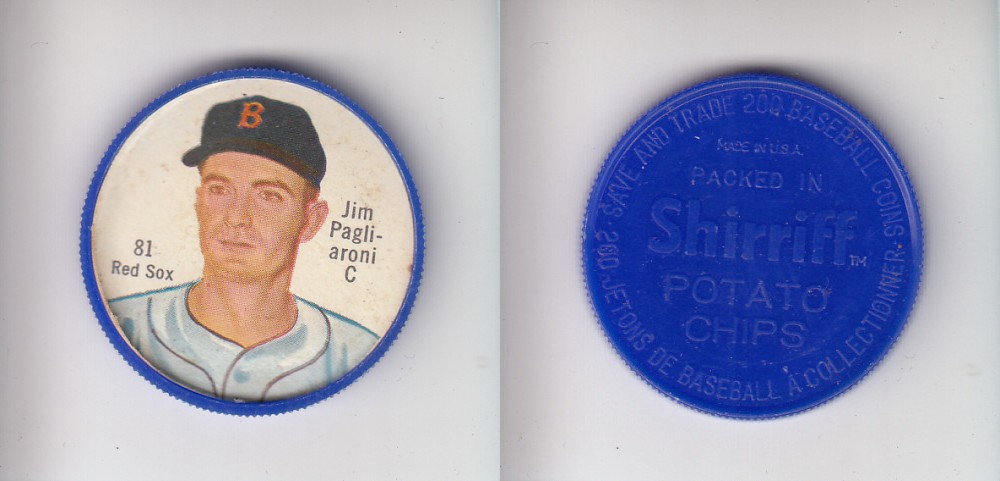 1962 SHIRRIFF BASEBALL COIN #81 J. PAGLIARONI photo