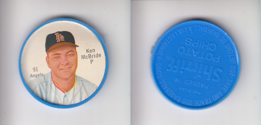 1962 SHIRRIFF BASEBALL COIN #91 K. McBRIDE photo