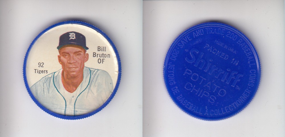 1962 SHIRRIFF BASEBALL COIN #92 B. BRUTON photo