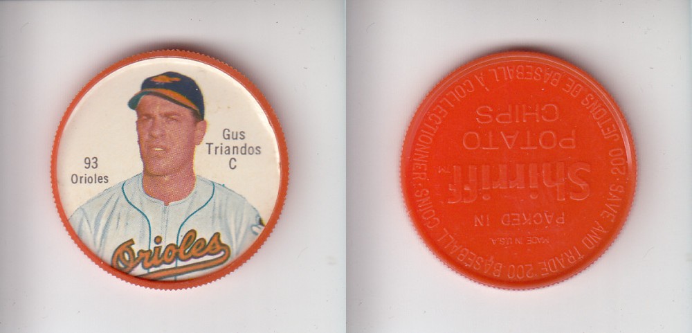 1962 SHIRRIFF BASEBALL COIN #93 G. TRIANDOS photo