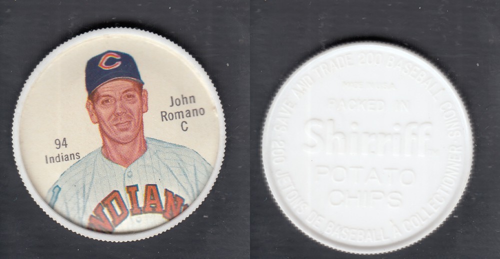 1962 SHIRRIFF BASEBALL COIN #94 J. ROMANO photo