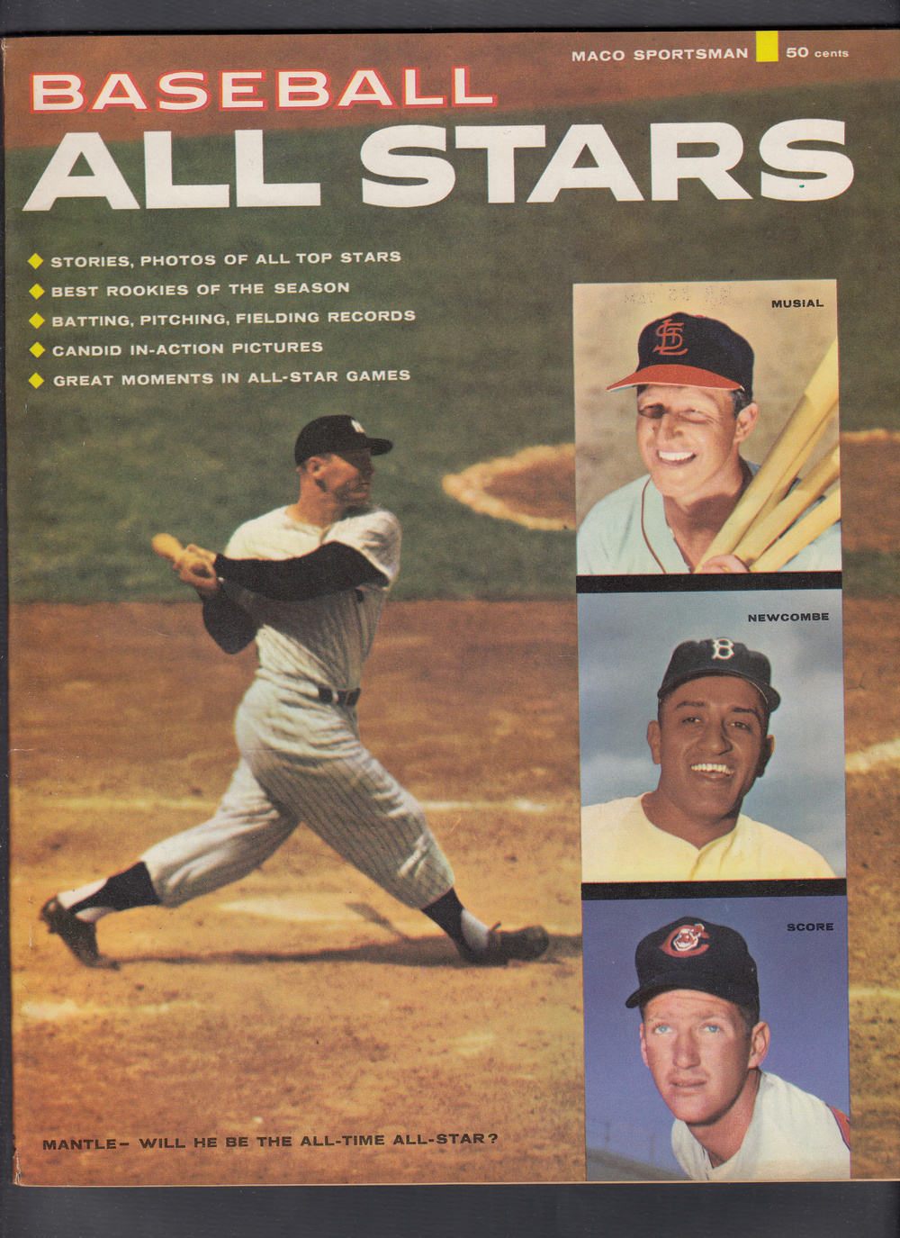 1957 BASEBALL ALL STARS FULL MAGAZINE M. MANTLE ON COVER photo