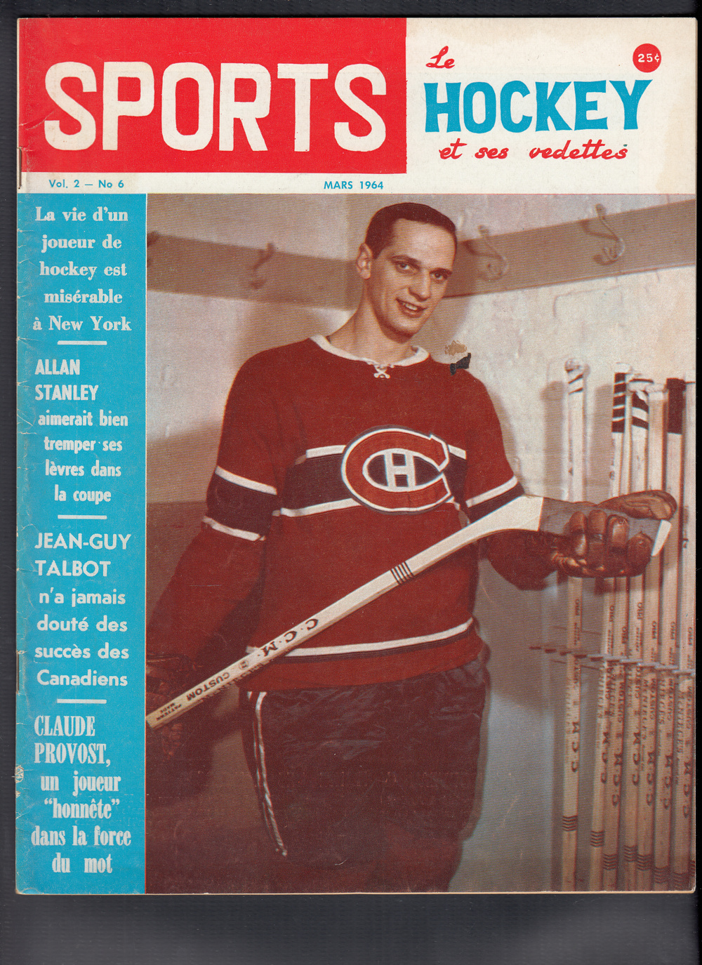 1964 SPORTS HOCKEY MAGAZINE J. LAPERRIERE COVER photo