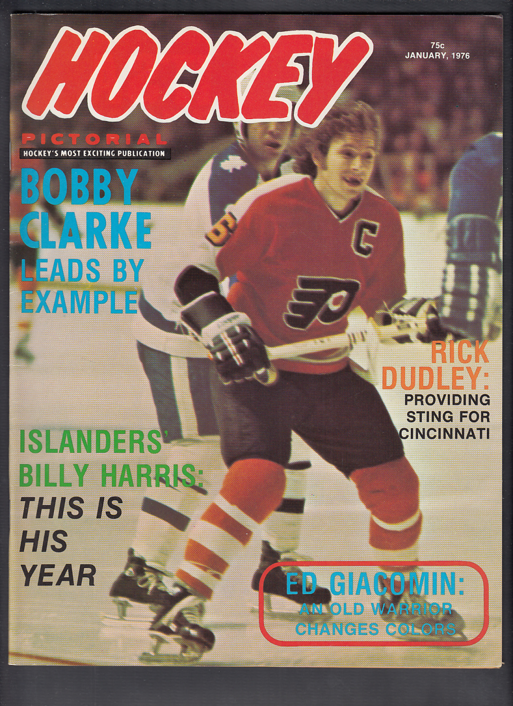 1976 HOCKEY PICTORIAL MAGAZINE B. CLARKE ON COVER photo