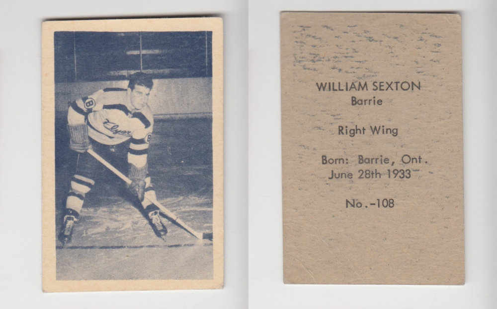 1952-53 OHL ANONYMOUS HOCKEY CARD #108 W. SEXTON photo