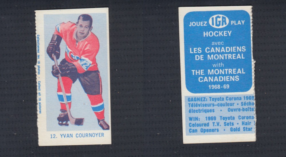 1967-68 IGA MONTREAL CANADIENS HOCKEY CARD #12 Y. COURNOYER photo