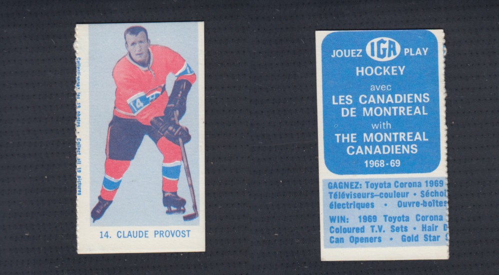 1967-68 IGA MONTREAL CANADIENS HOCKEY CARD #14 C. PROVOST photo
