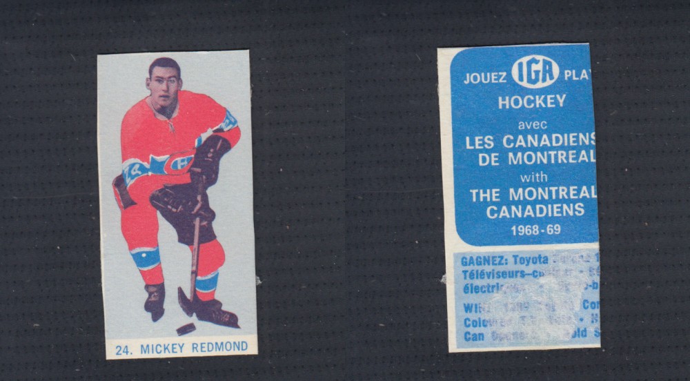 1967-68 IGA MONTREAL CANADIENS HOCKEY CARD #24 M. REDMOND photo