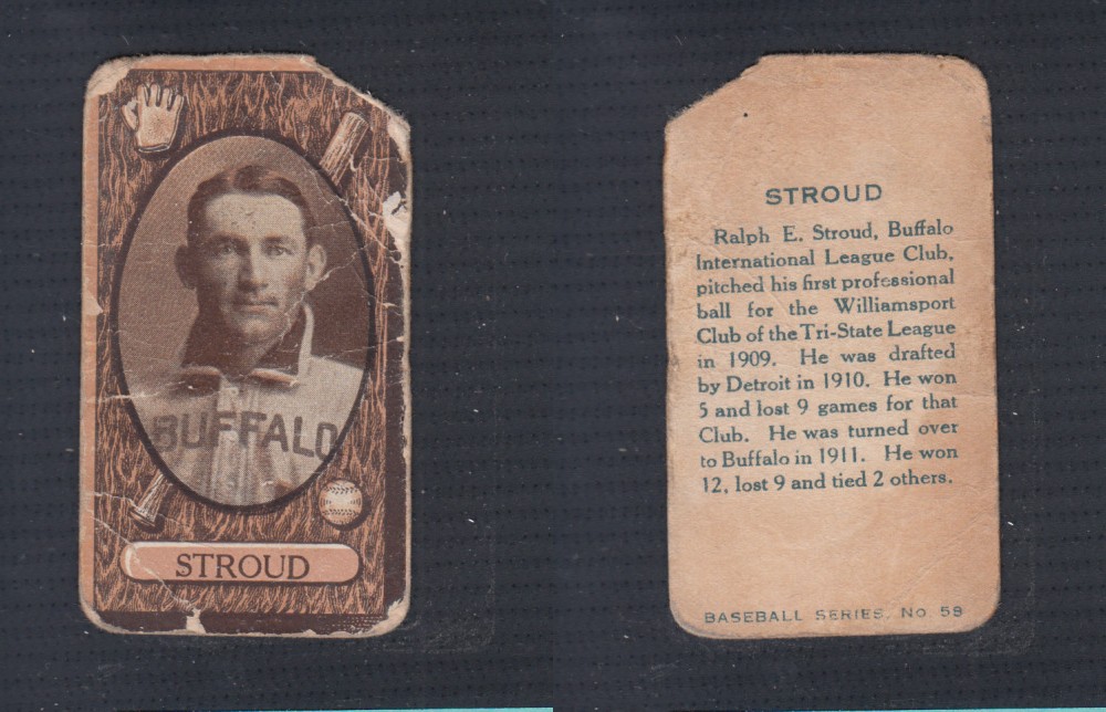 1912 IMPERIAL TOBACCO BASEBALL CARD #58  STROUD photo